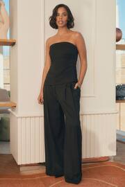 Black Rochelle Humes Pleated Wide Leg Trousers - Image 1 of 6