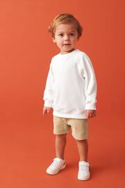 Ecru Off White Oversized Sweatshirt and Shorts Set (3mths-7yrs) - Image 1 of 9