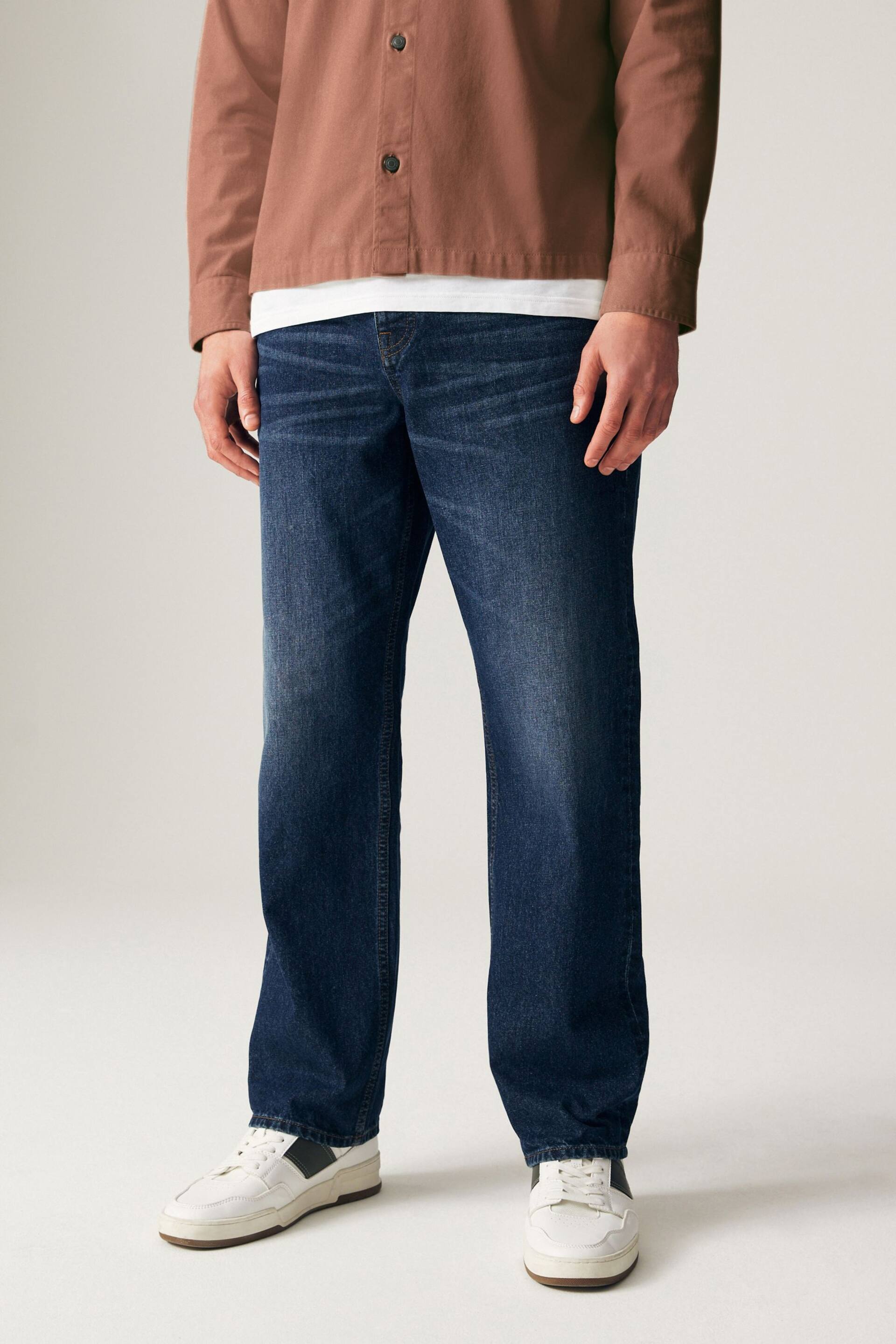 Blue Mid Relaxed Fit 100% Cotton Authentic Jeans - Image 1 of 12