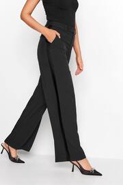 Long Tall Sally Black Dark Wide Leg Tuxedo Trousers - Image 1 of 3