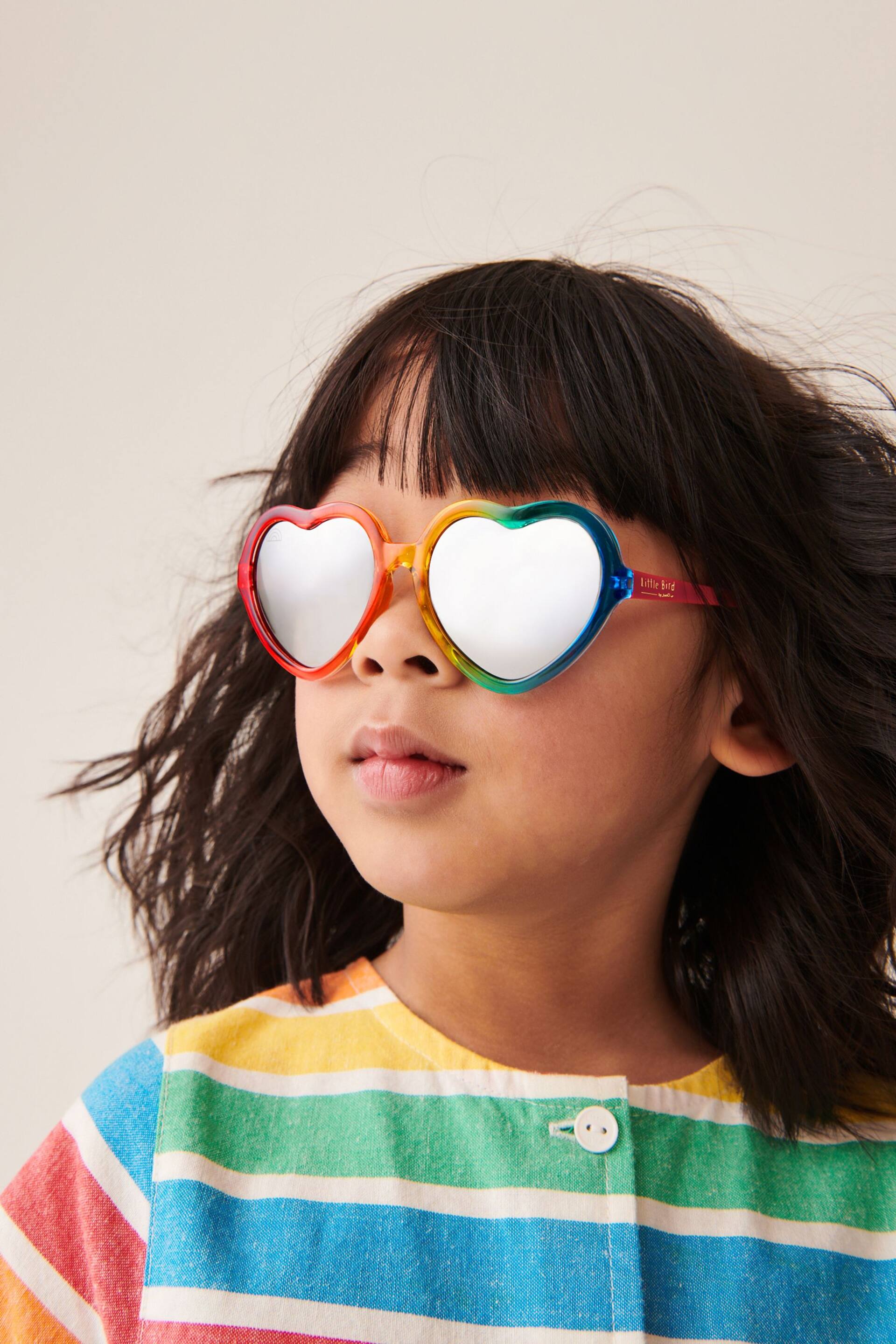 Little Bird by Jools Oliver Multi Ombré Rainbow Heart Sunglasses - Image 1 of 4