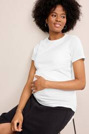 White Maternity Nursing T-Shirt - Image 1 of 8