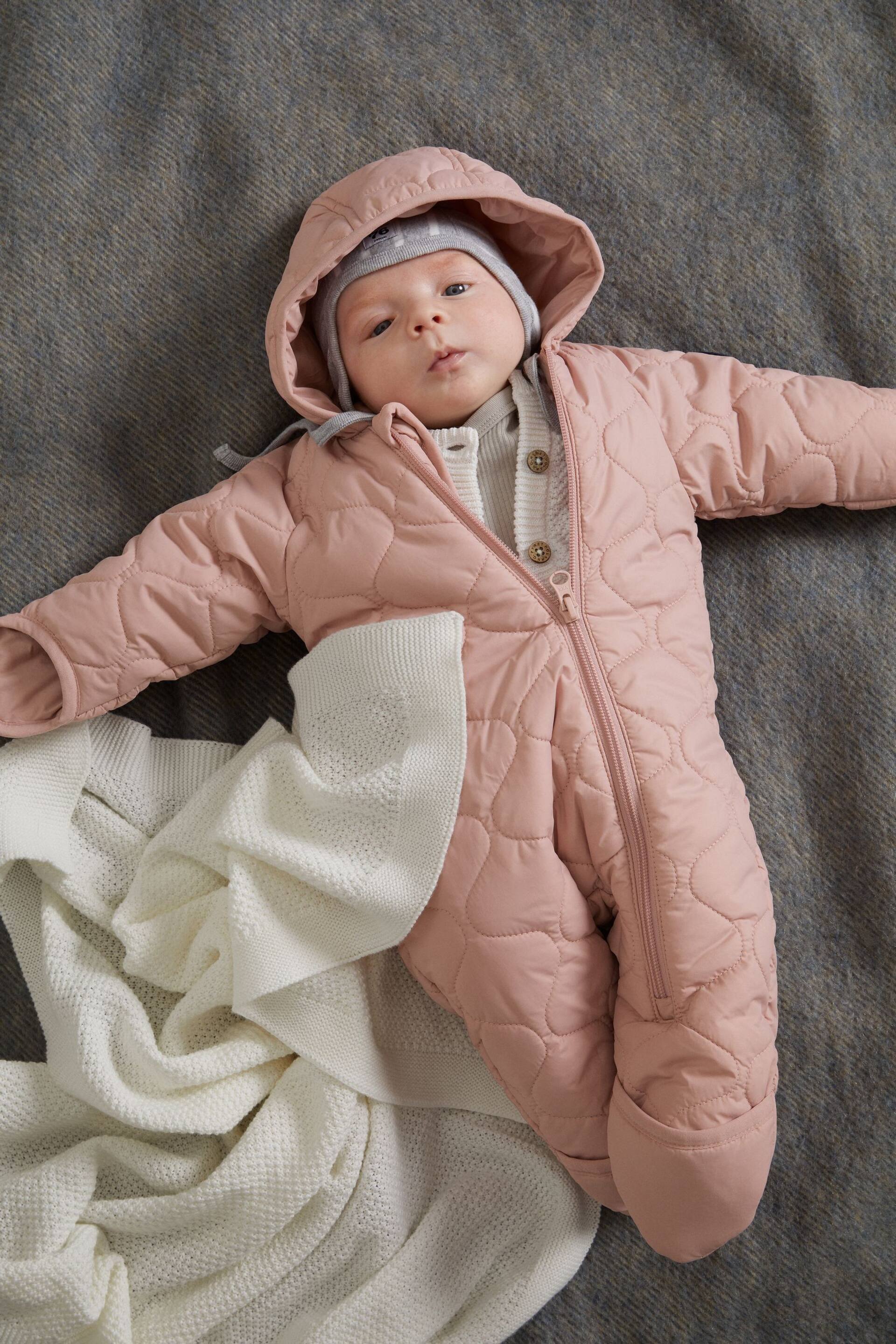 Polarn O Pyret Pink Windproof Padded Pramsuit - Image 1 of 6