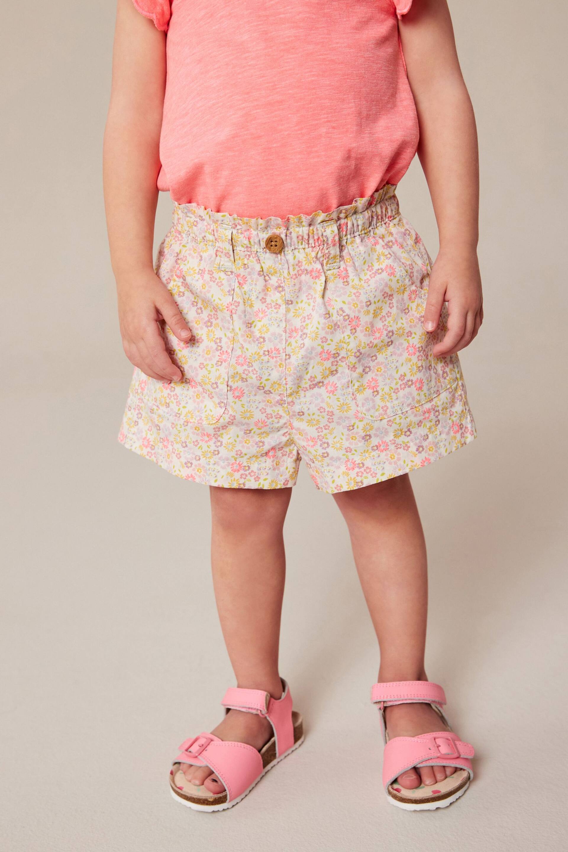 Pink Floral Print Pull-On Shorts (3mths-7yrs) - Image 1 of 7
