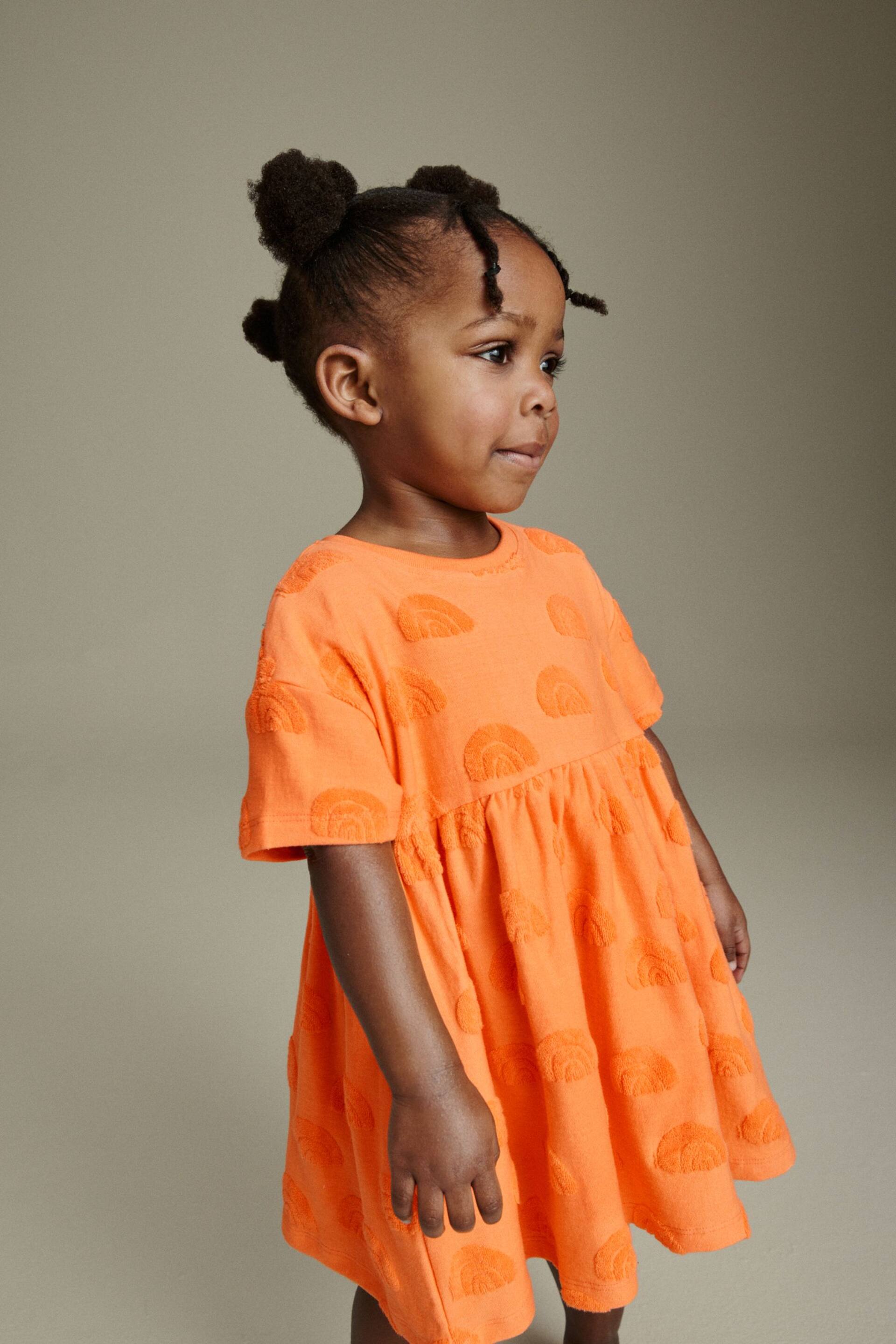 Orange Textured Towelling Dress (3mths-7yrs) - Image 1 of 7
