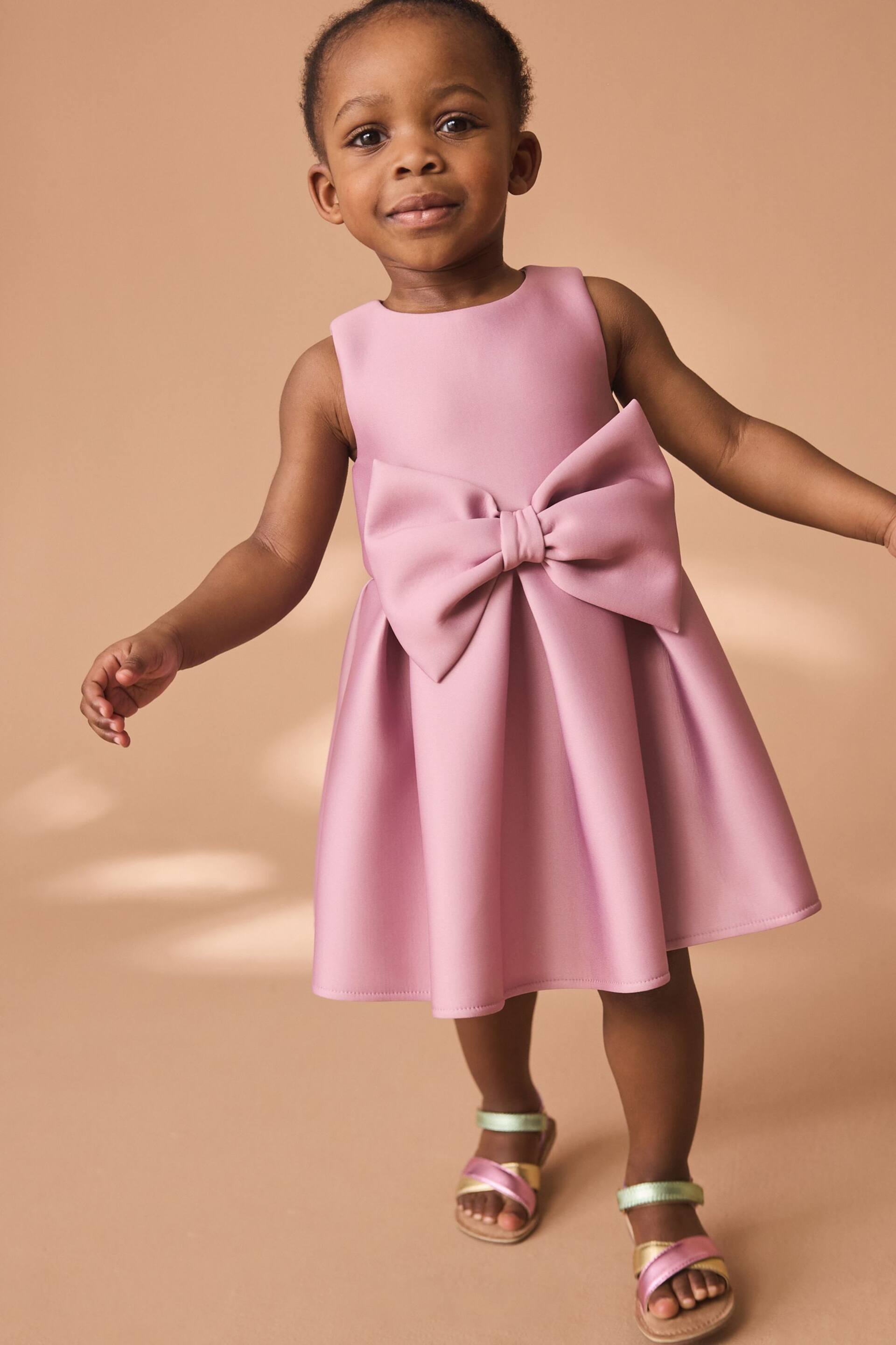 Bright Pink Bow Party Dress (3mths-7yrs) - Image 1 of 7