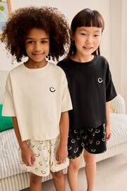 Black/White Smile Short Pyjamas 2 Pack (3-16yrs) - Image 1 of 10