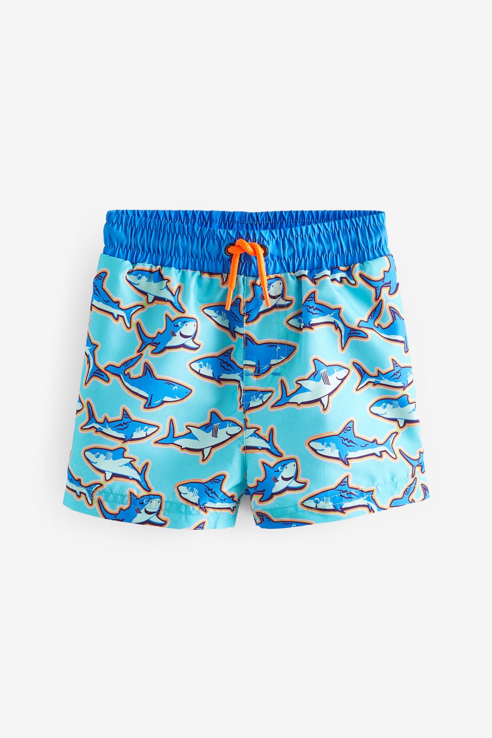 Blue Shark Printed Swim Shorts (3mths-7yrs) - Image 1 of 7