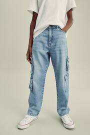 Bleach Wash Denim Multipocket Cargo Jeans (3-16yrs) - Image 1 of 7