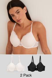 Black/Cream Pad Full Cup Lace Bras 2 Pack - Image 1 of 9