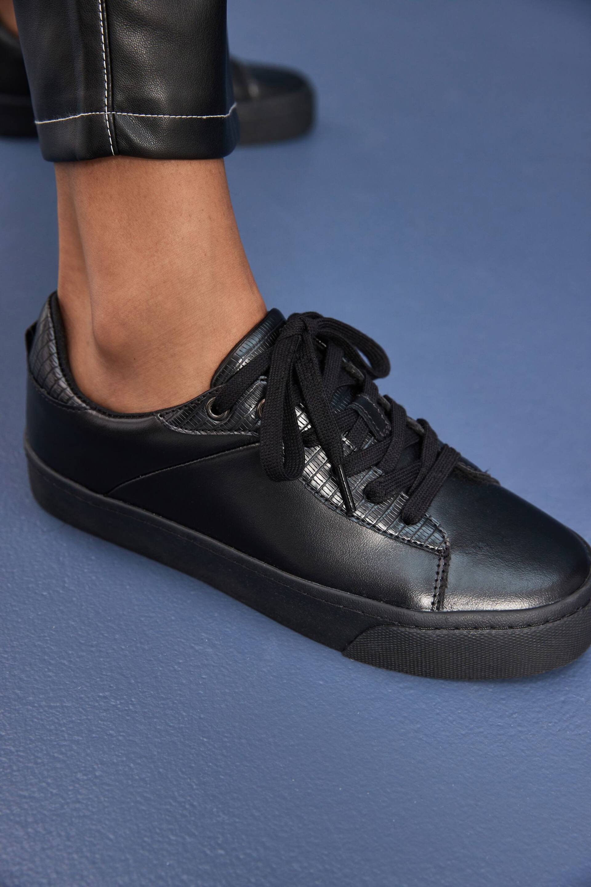 Black Signature Leather Chunky Sole Trainers - Image 4 of 10