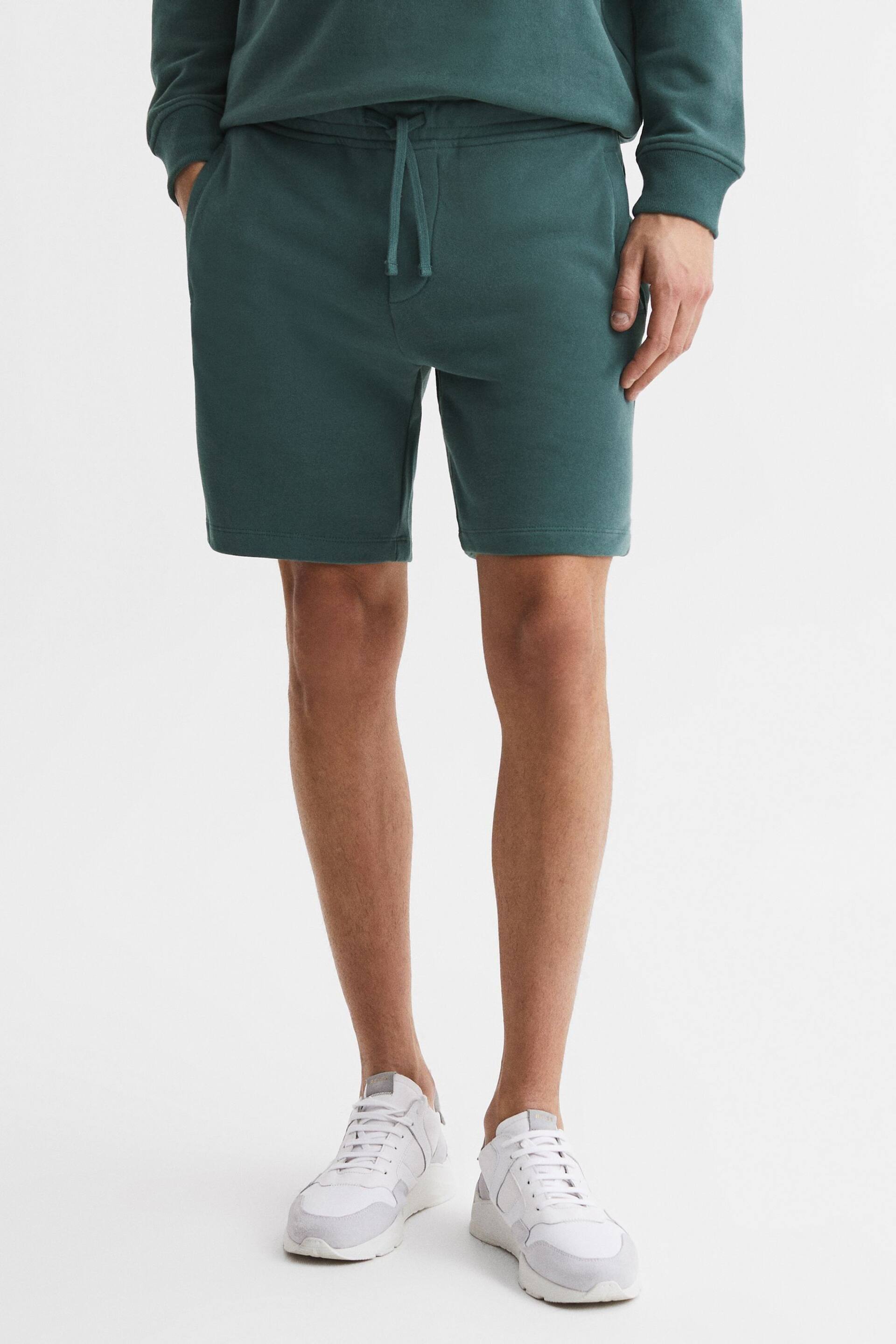 Reiss Midnight Green Henry Garment Dye Jersey Shorts - Image 1 of 5