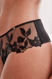 Black Brazilian Floral Embroidered Knickers - Image 4 of 5