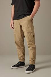 Light Tan Regular Tapered Stretch Utility Cargo Trousers - Image 1 of 11