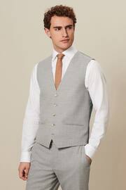 Grey Textured Suit Waistcoat - Image 1 of 8