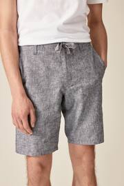 Grey Linen Viscose Shorts - Image 1 of 9