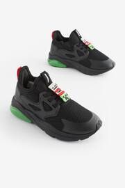 Black/Green Minecraft Elastic Lace Trainers - Image 1 of 6