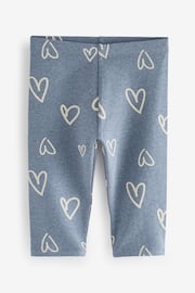 Blue Marl Heart Print Cropped Leggings (3-16yrs) - Image 1 of 3