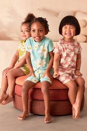 Multi Floral Short Pyjamas 3 Pack (9mths-12yrs) - Image 1 of 8