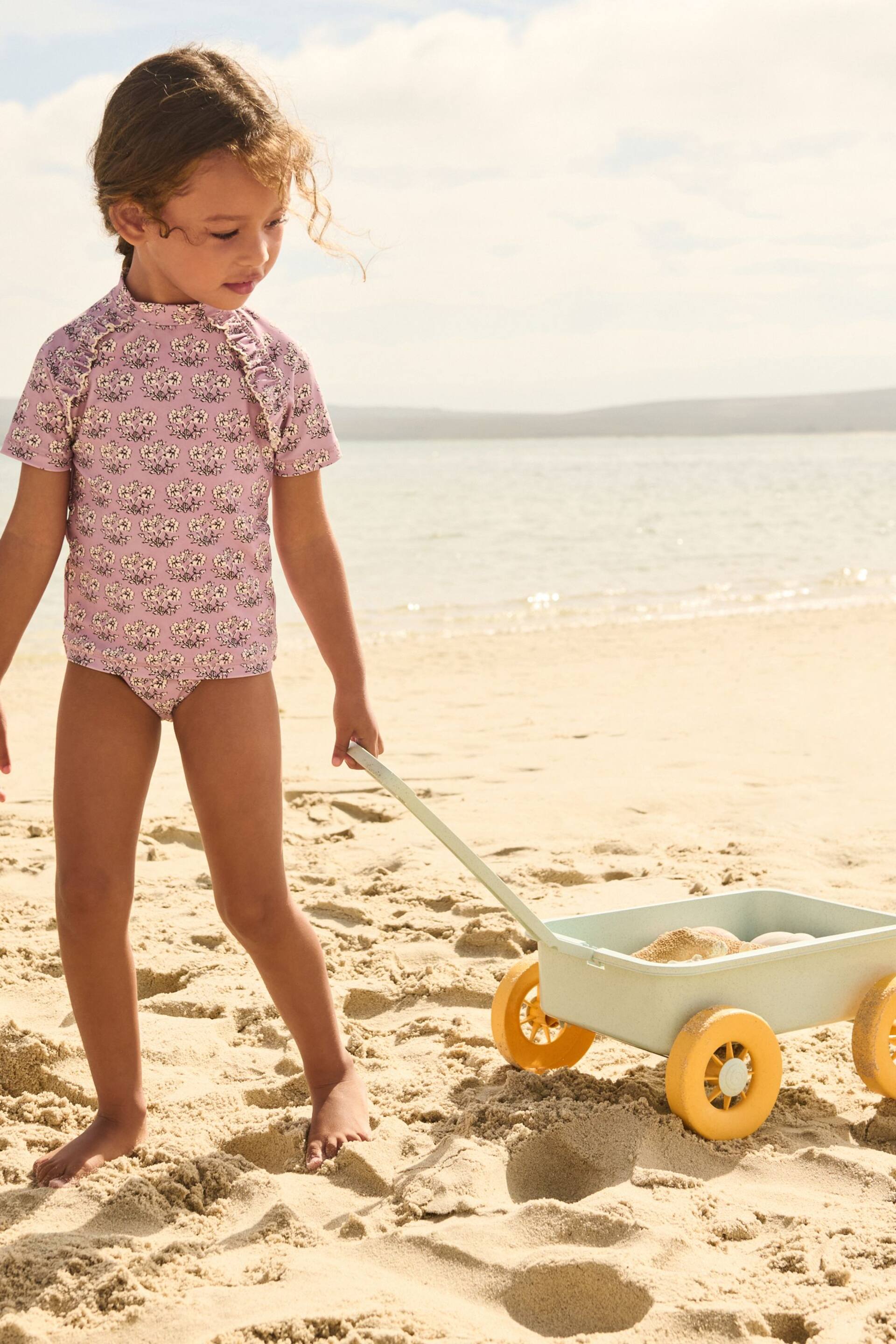 Lilac Purple Floral Sunsafe Swim Set (3mths-16yrs) - Image 1 of 9