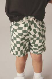 Green/Ecru Checkerboard Pull-On Shorts (3mths-7yrs) - Image 1 of 7