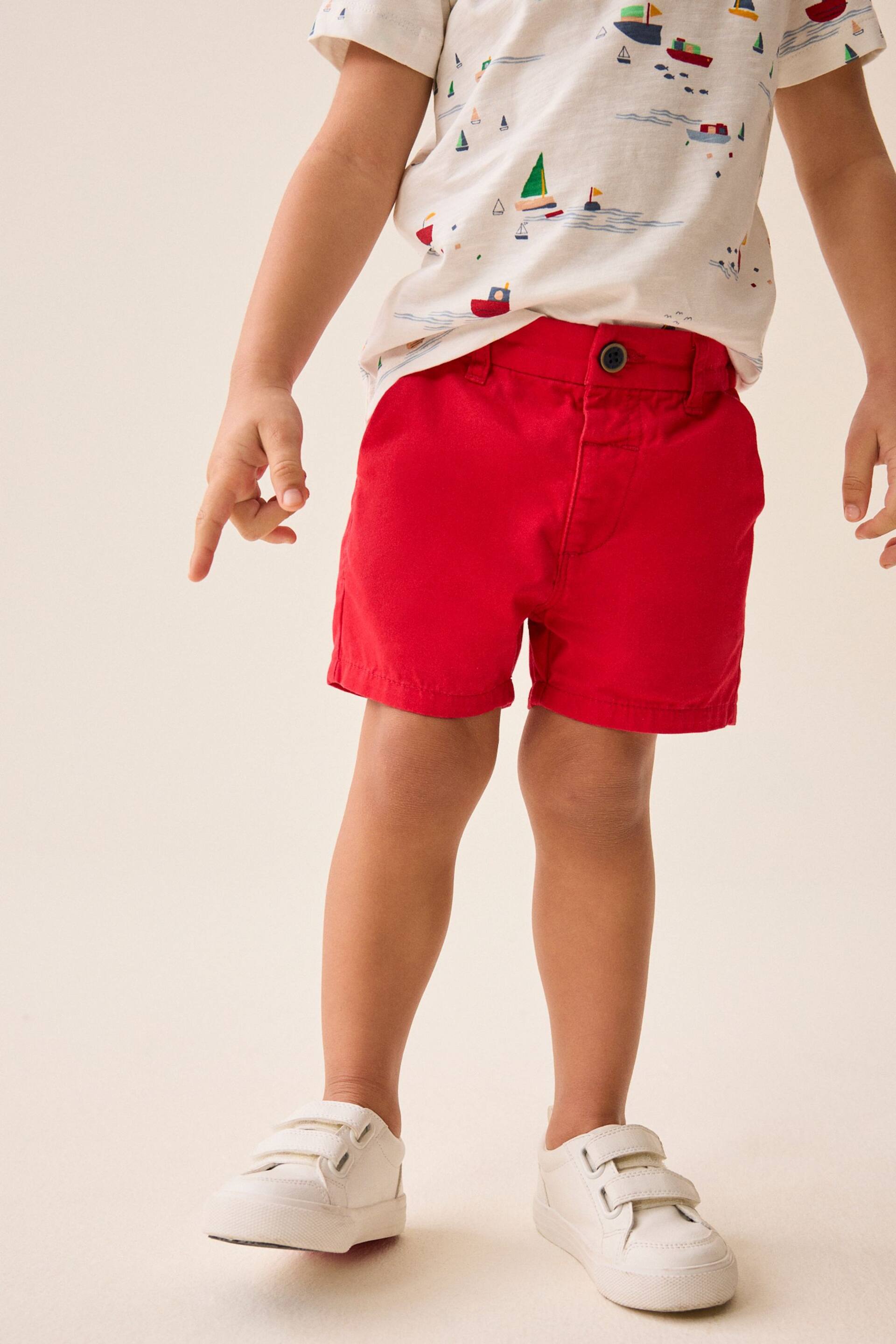 Red Chinos Shorts (3mths-7yrs) - Image 1 of 8