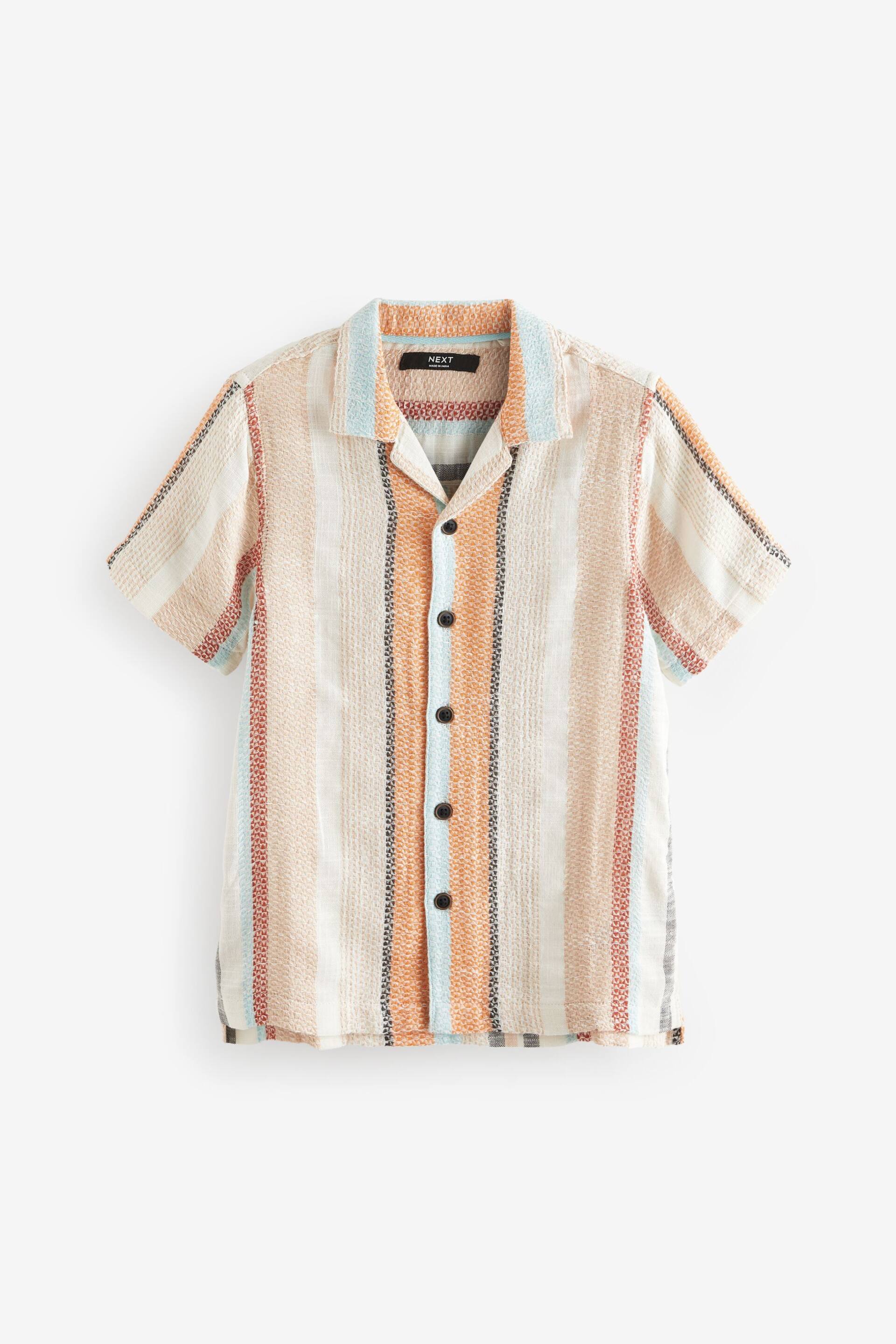 Multi Short Sleeves Textured Stripe Shirt (3-16yrs) - Image 1 of 3