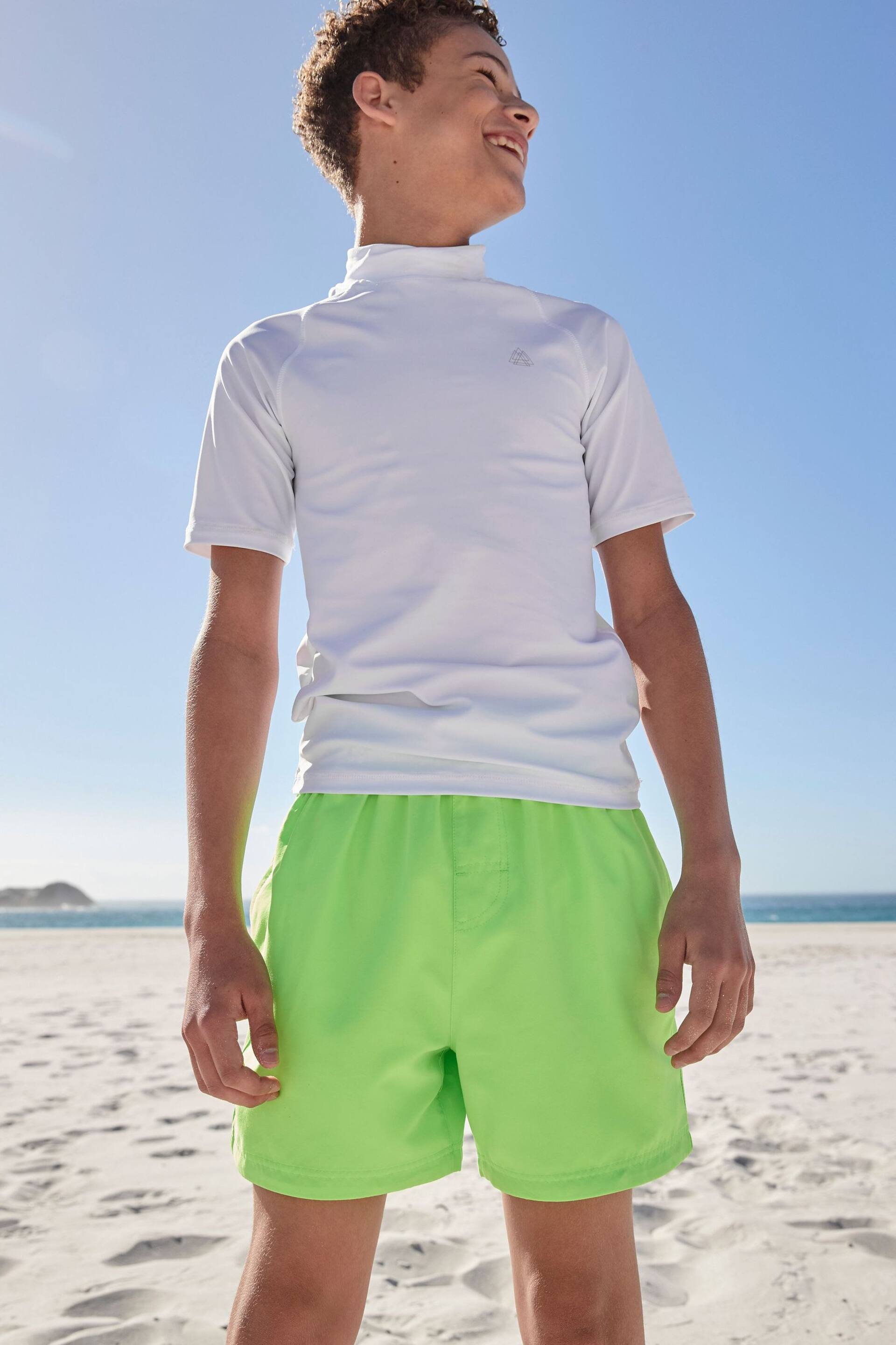White Short Sleeve Sunsafe Rash Vest (1.5-16yrs) - Image 1 of 8