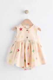 Cream/Multi Star Print Baby Integral Knickers Dress (0mths-2yrs) - Image 1 of 6