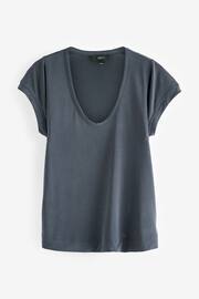 Charcoal Grey Premium Modal Rich Short Sleeve Scoop Neck T-Shirt - Image 1 of 2