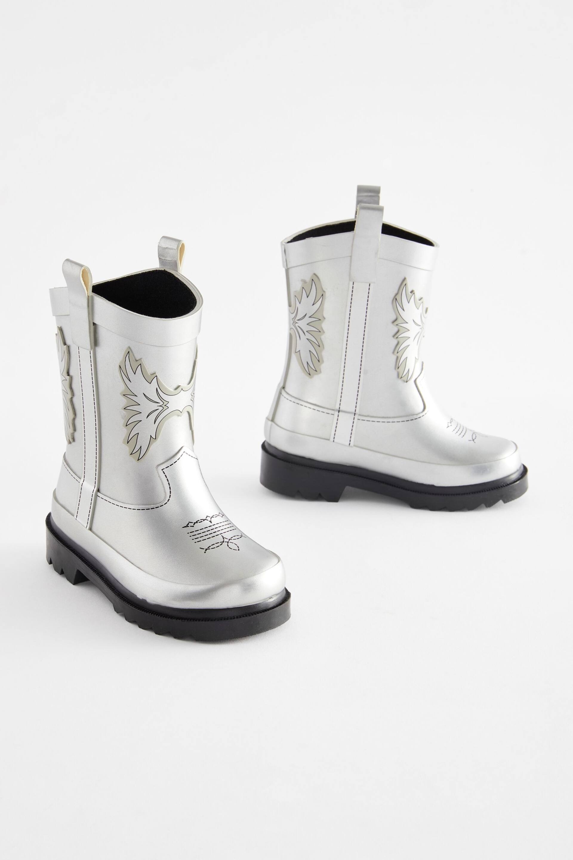 Silver Western Wellies - Image 1 of 5