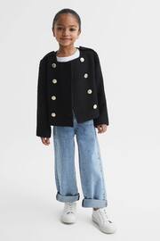 Reiss Black Esmie Senior Tweed Jacket - Image 1 of 6