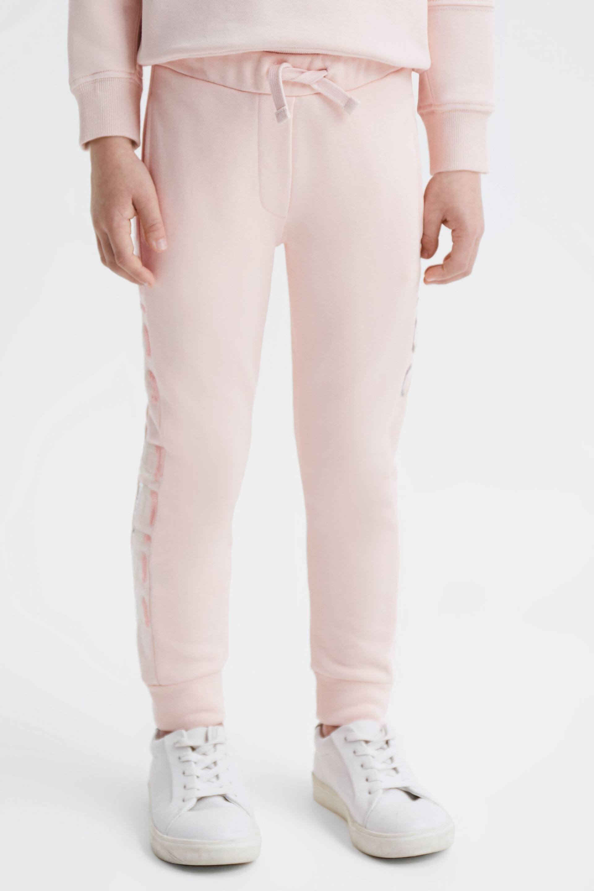 Reiss Soft Pink Maria Senior Sequin Joggers - Image 1 of 6
