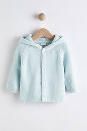 Blue Knitted Baby Bear Cardigan (0mths-2yrs) - Image 1 of 4