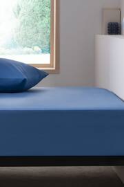 Blue Easy Care Polycotton Deep Fitted Sheet - Image 1 of 3