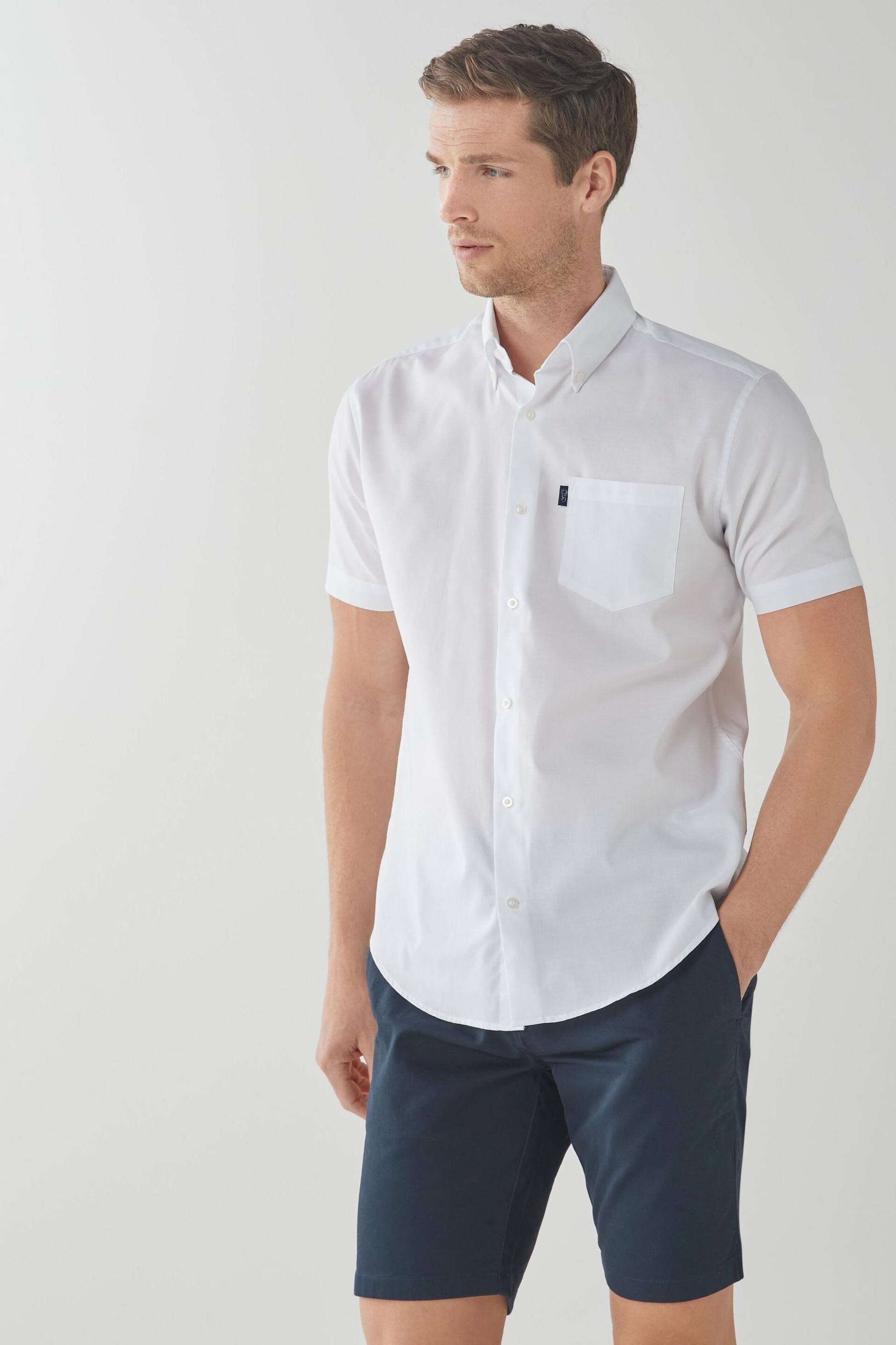 White Regular Fit Easy Iron Button Down Oxford Shirt - Image 1 of 5