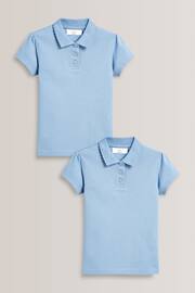 Blue Regular Fit Cotton Short Sleeve Polo Shirts 2 Pack (3-16yrs) - Image 1 of 5