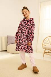Pink Animal Print Hooded Blanket (3-16yrs) - Image 1 of 6