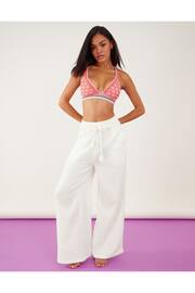 Accessorize White Crinkle Beach Trousers - Image 1 of 3