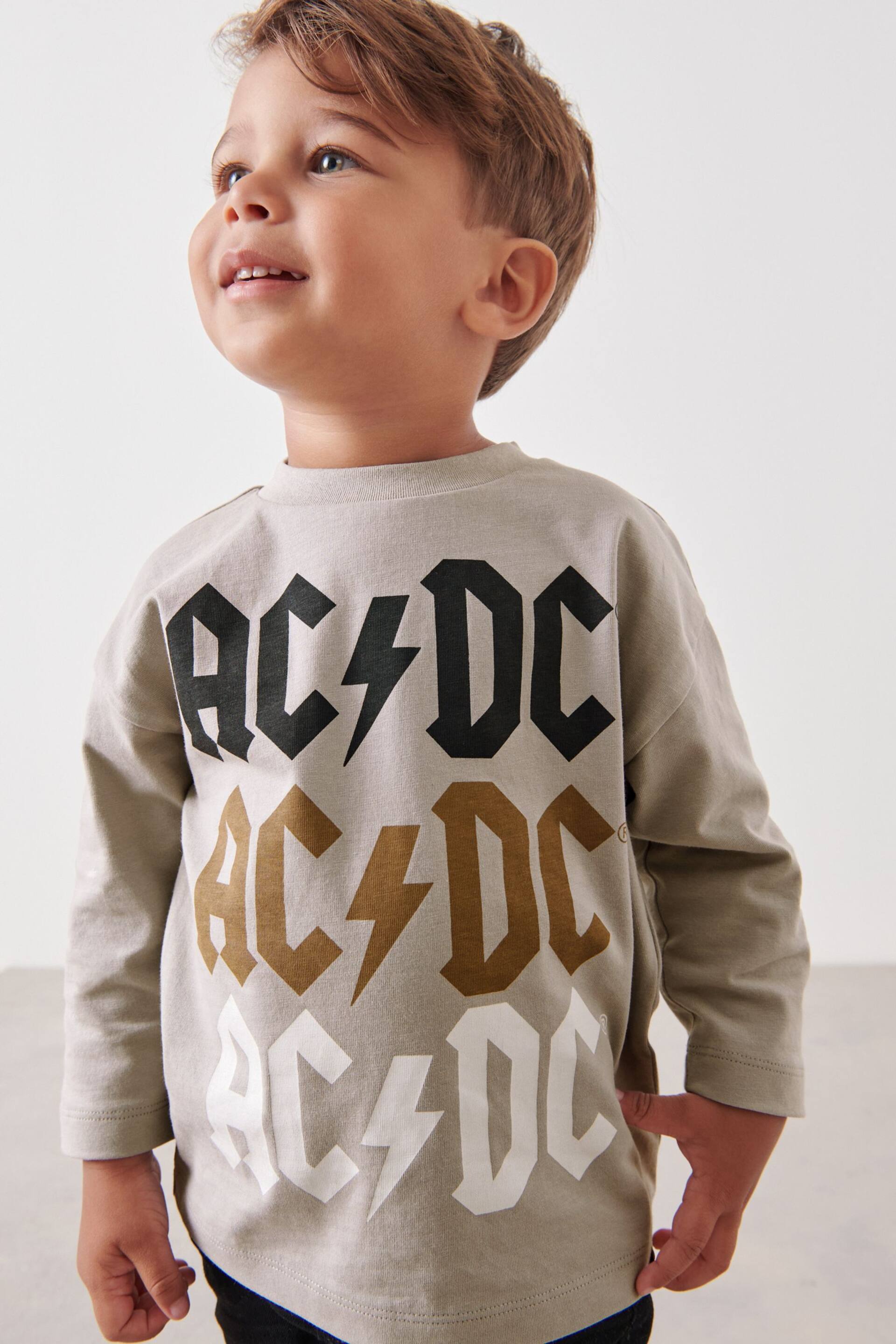Grey ACDC Long Sleeve T-Shirt (3mths-8yrs) - Image 1 of 8