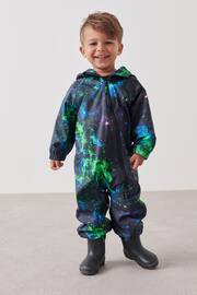 Galaxy Print Waterproof Fleece Lined Puddlesuit (3mths-7yrs) - Image 1 of 7