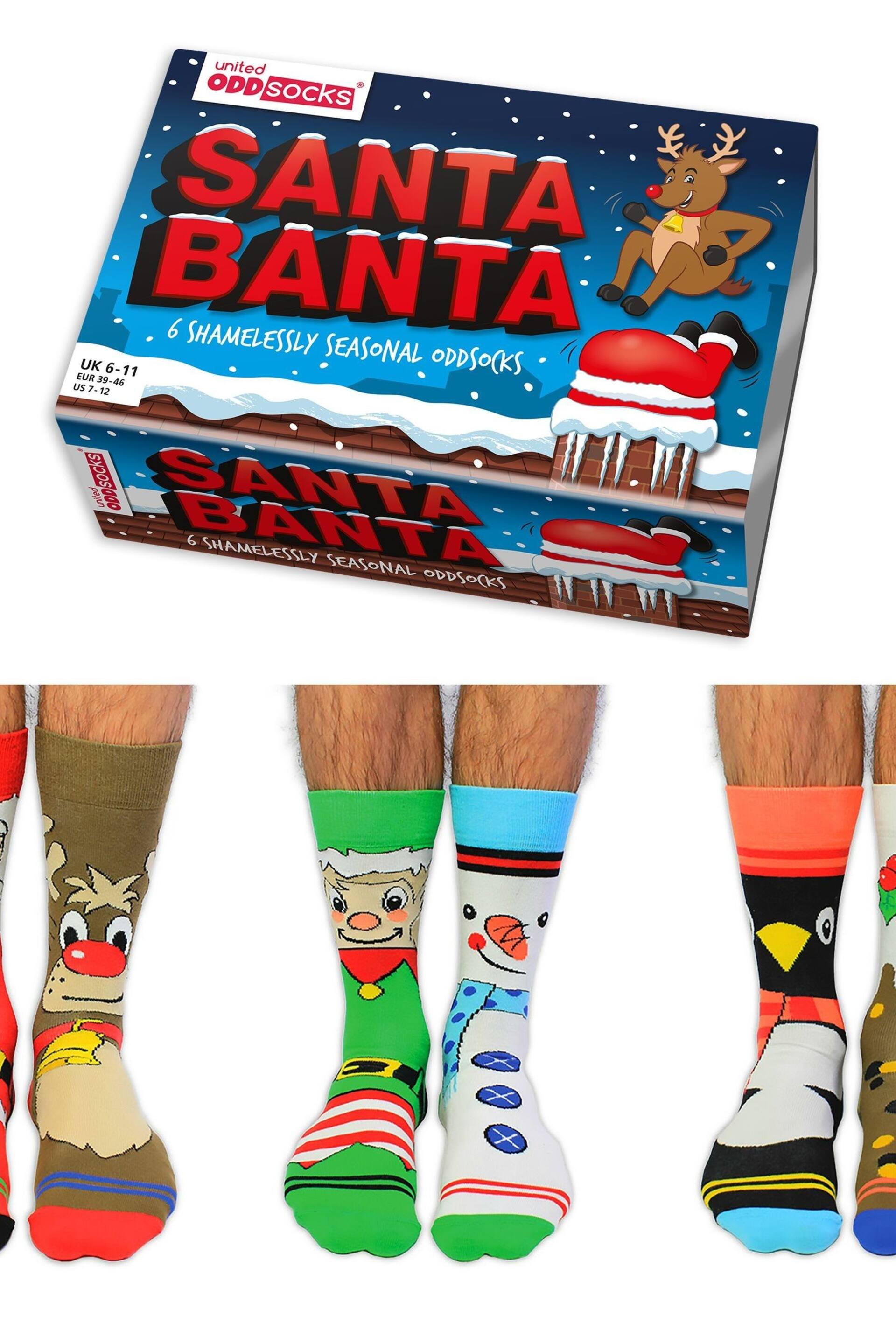 United Odd Socks Multi Santa Banta Christmas Santa Banta Socks - Image 1 of 11