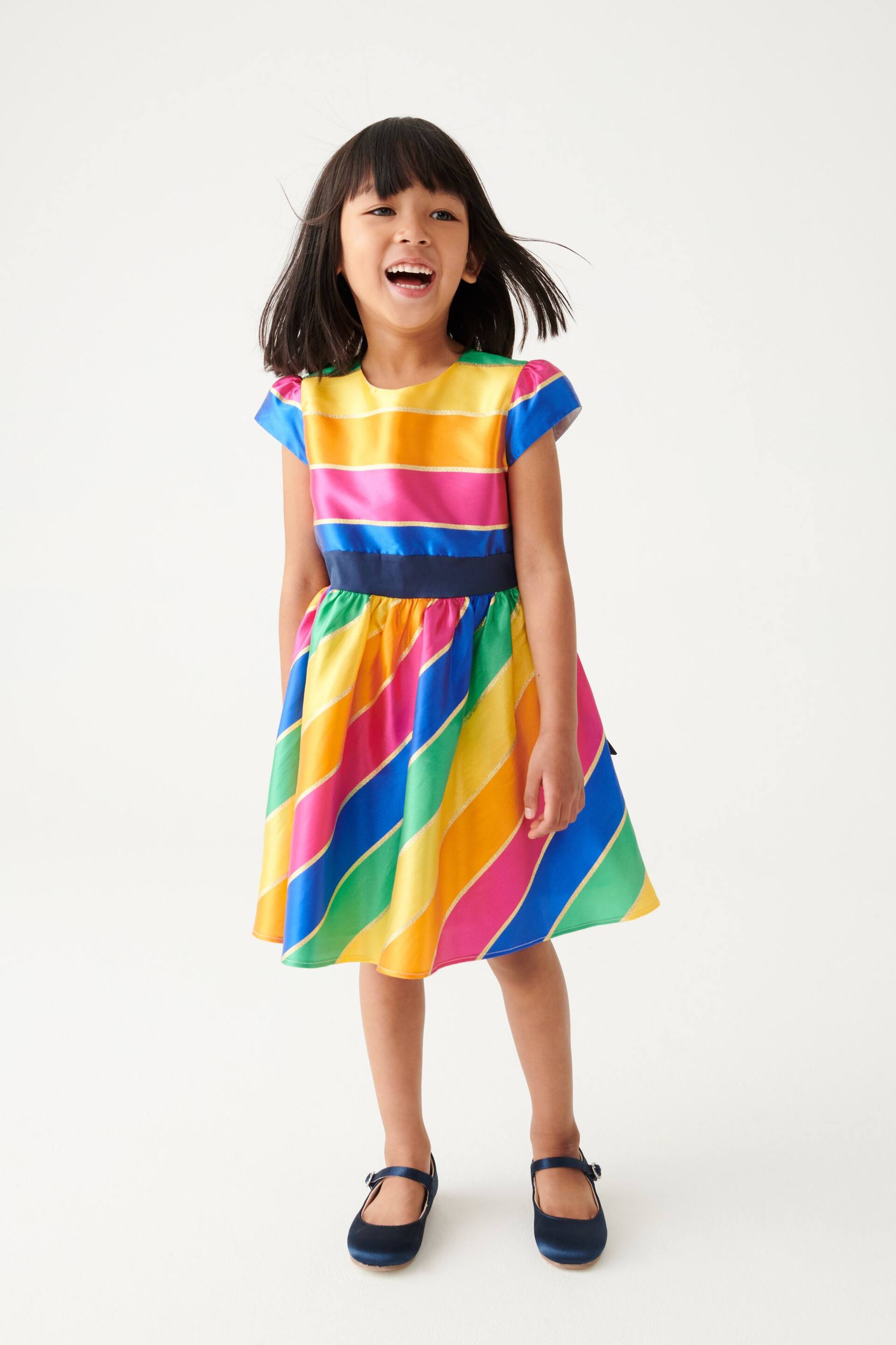 Little Bird by Jools Oliver Multi Multicoloured Striped Party Dress - Image 1 of 8