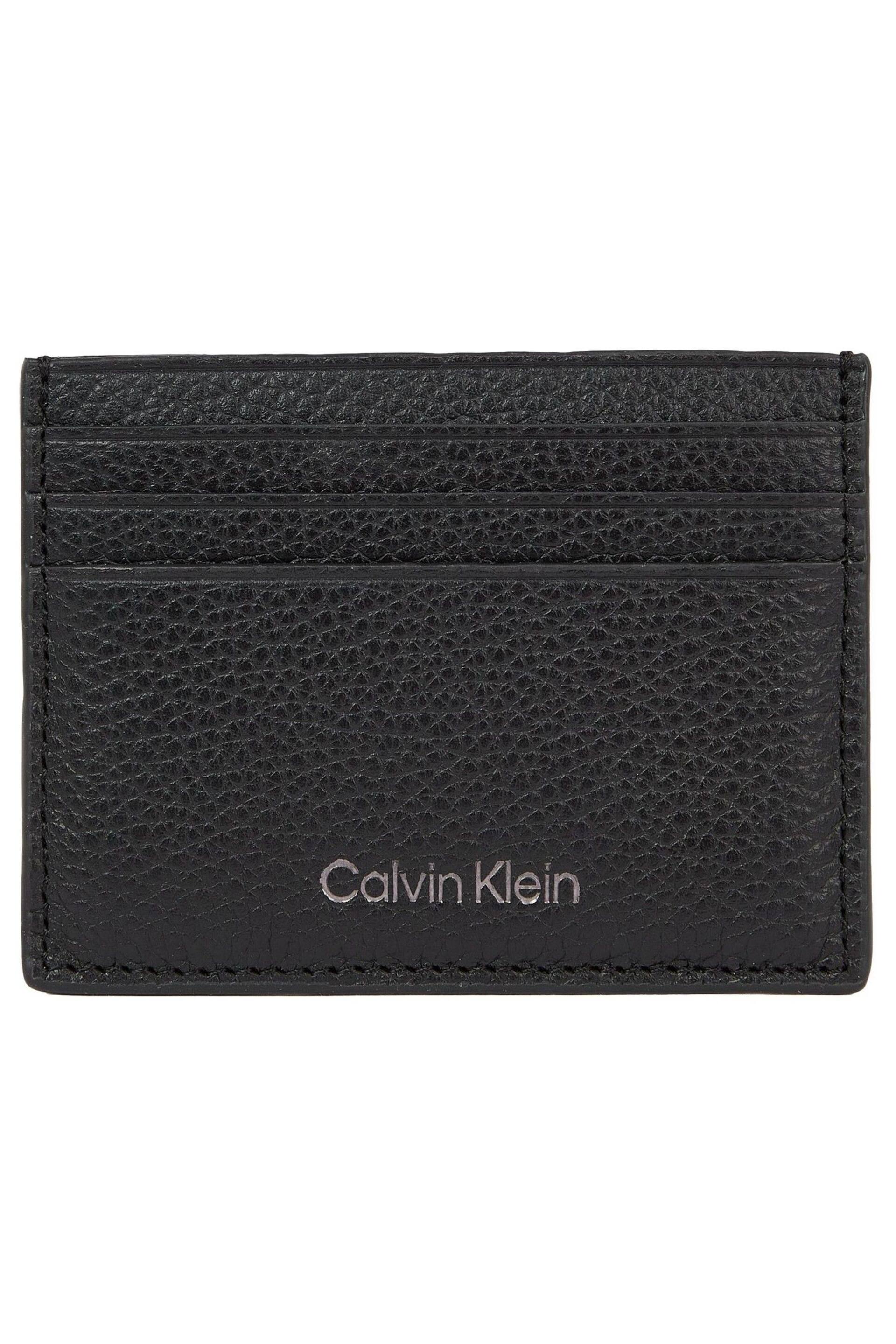 Calvin Klein Black Warmth Leather Card Holder - Image 1 of 3