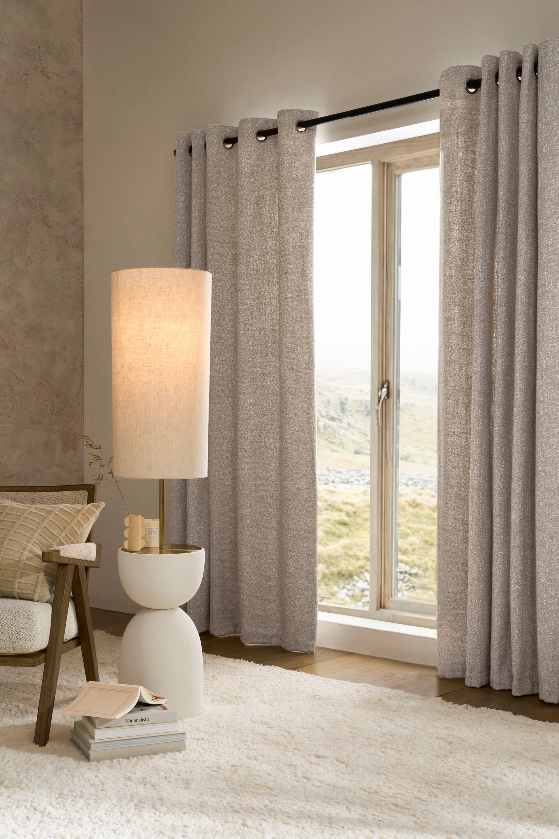 Natural Cosy Texture Super Thermal Eyelet Curtains - Image 1 of 6