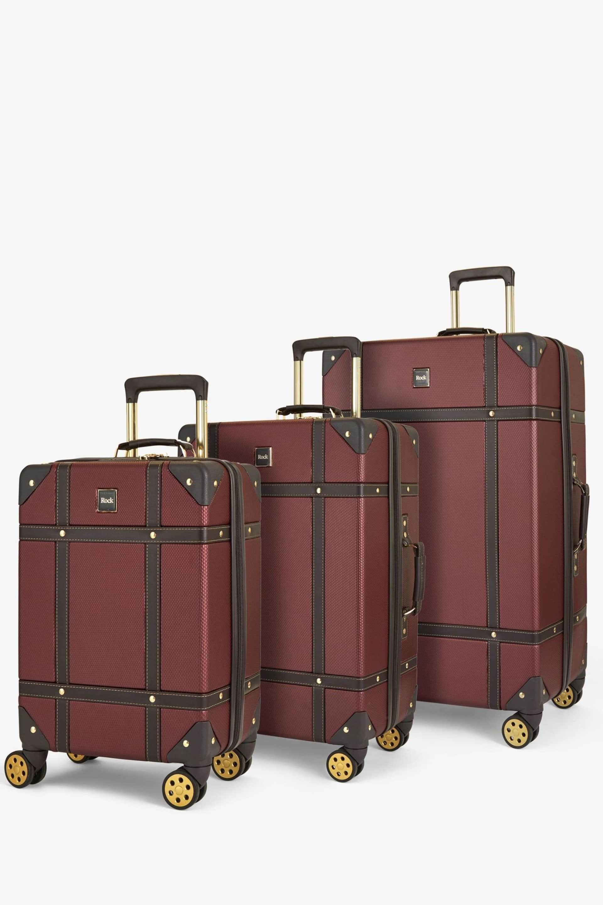 Rock Luggage Vintage Burgundy Set of 3 Suitcases - Image 1 of 3