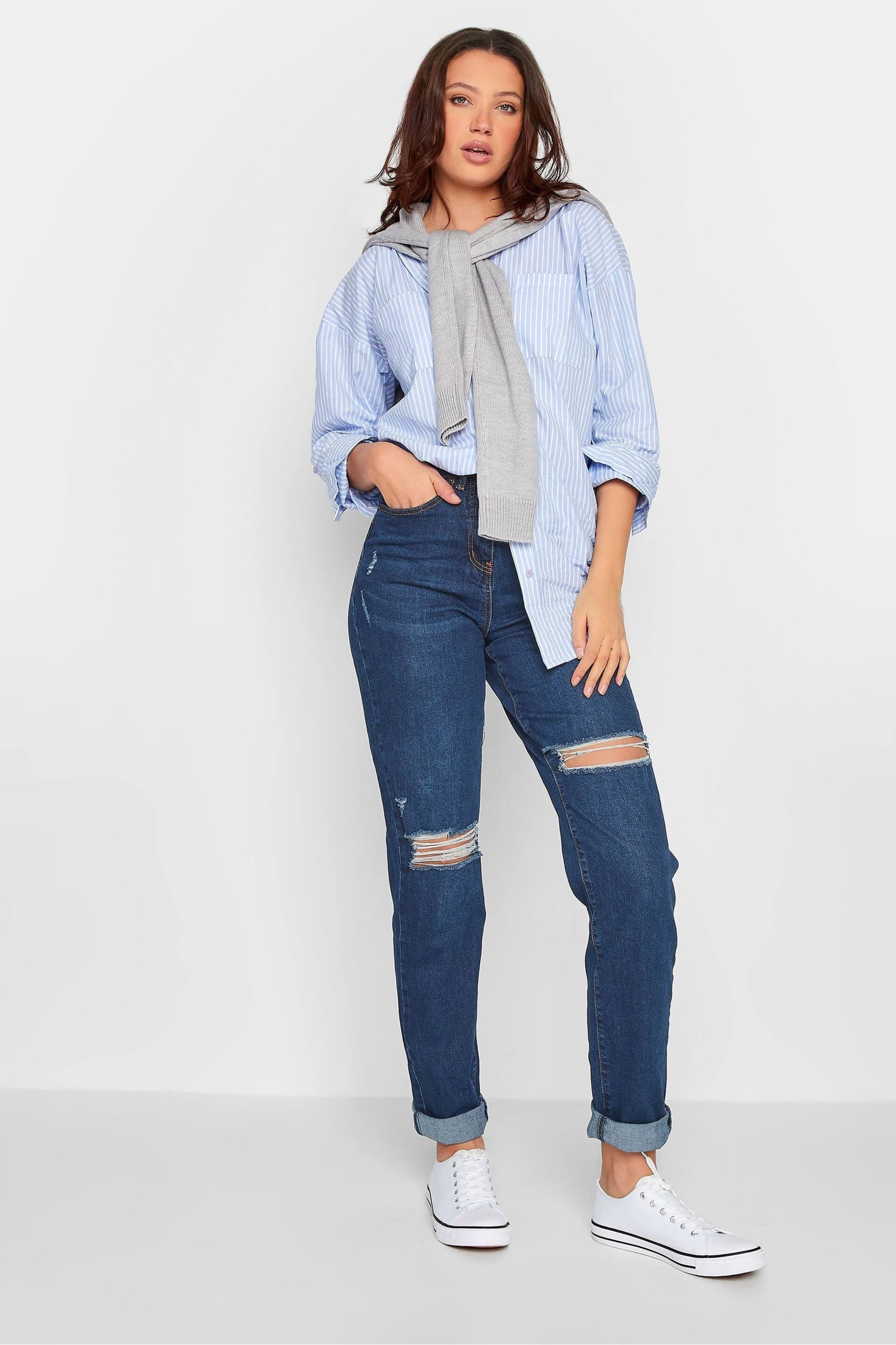 Long Tall Sally Blue UNA Stretch Mom Jeans - Image 1 of 4