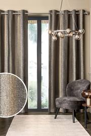 Black/Bronze Gold Metallic Stripe Eyelet Blackout/Thermal Curtains - Image 1 of 7