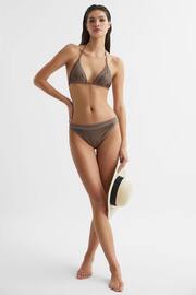 Reiss Mink Tyra Embellished Halter Bikini Top - Image 1 of 6