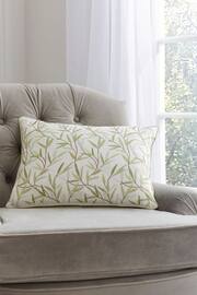 Laura Ashley Hedgerow Green Square Willow Leaf Hedgerow Cushion - Image 1 of 3